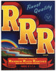 RRR Brand Vintage Rainbow River Ranches Vegetable Crate Label