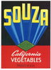 Souza Brand Vintage Santa Maria Vegetable Crate Label