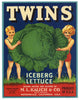 Twins Brand Vintage Watsonville Vegetable Crate Label