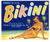 Bikini Brand Vintage Oceano Vegetable Crate Label