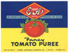 E and A Brand Vintage Tomato Puree Can Label