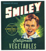 Smiley Brand Vintage Vegetable Crate Label