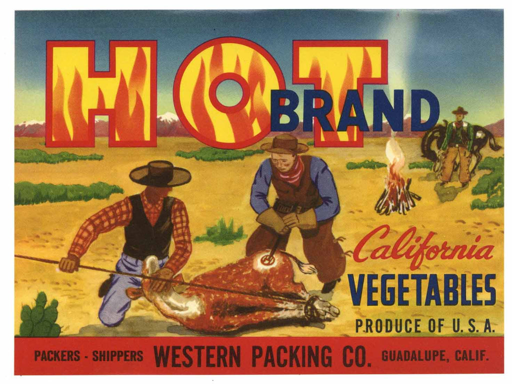 Hot Brand Vintage Guadalupe Vegetable Crate Label, s