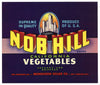Nob Hill Brand Vintage Vegetable Crate Label, square