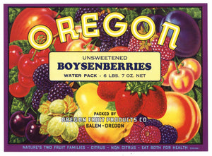 Oregon Brand Vintage Boysenberries Can Label