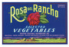 Rosa Del Rancho Brand Vintage Produce Crate Label