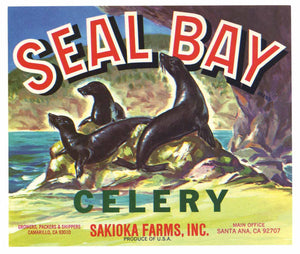 Seal Bay Brand Vintage Santa Ana Vegetable Crate Label