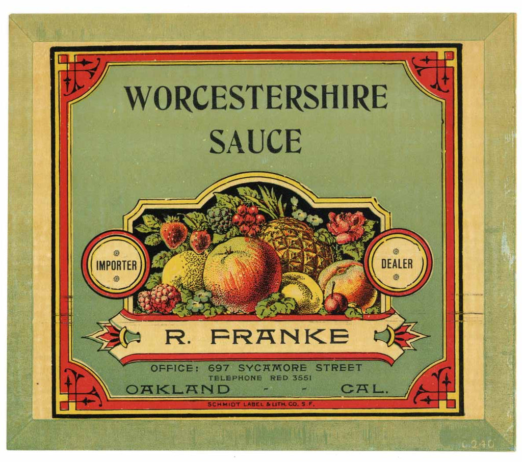 Worcestershire Sauce Vintage Case End Can Label