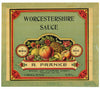 Worcestershire Sauce Vintage Case End Can Label