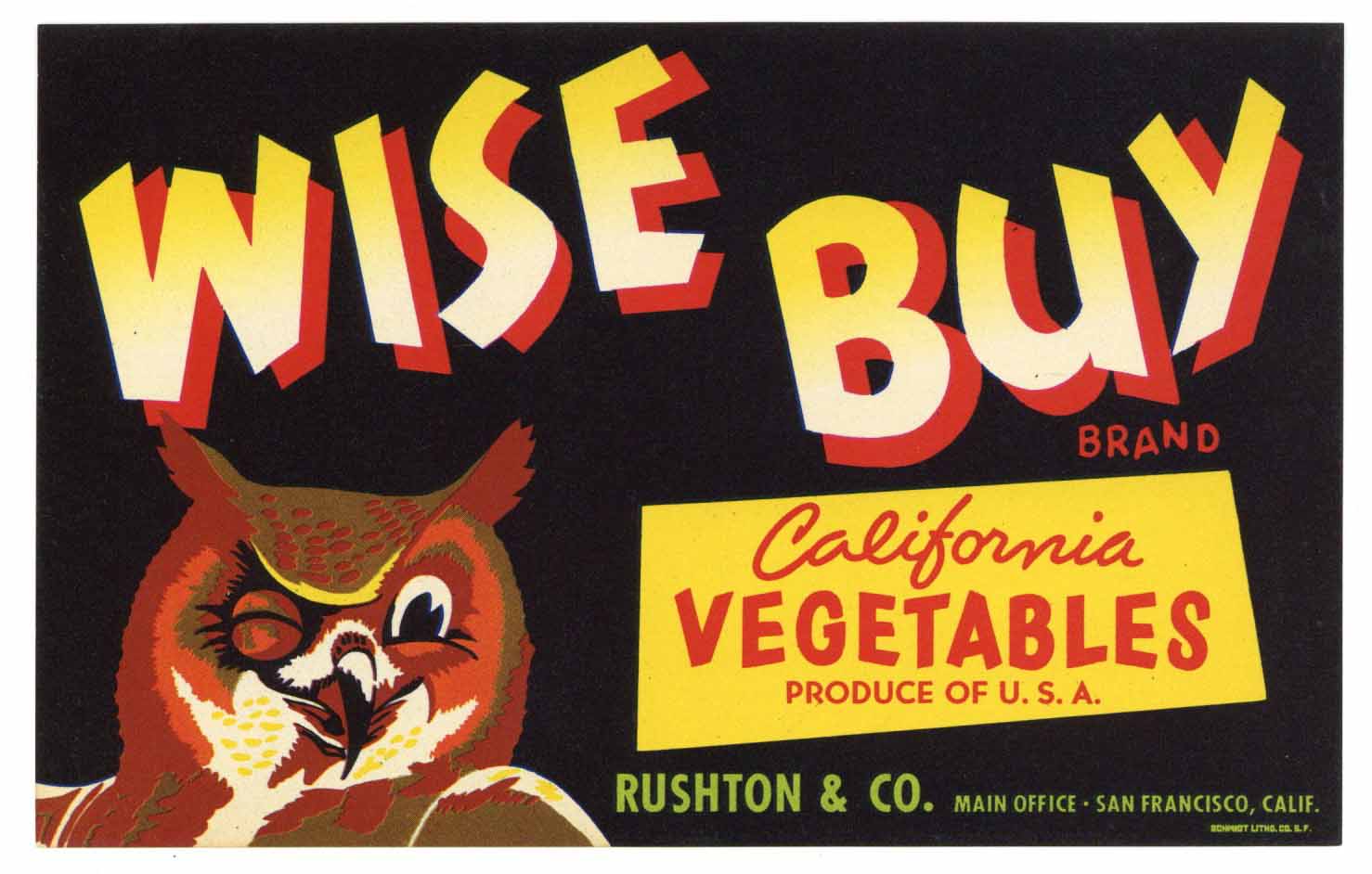 Wise Buy Brand Vintage Vegetable Crate Label