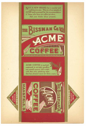 Acme Brand Vintage Mansfield Ohio Coffee Label