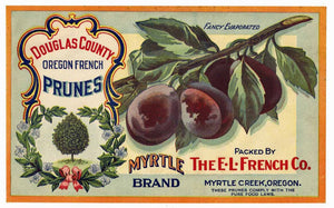 Myrtle Brand Vintage Oregon Prune Crate Label