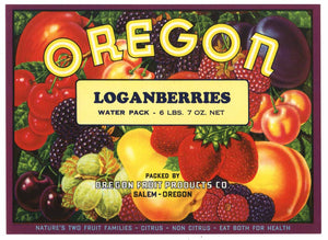 Oregon Brand Vintage Loganberries Can Label