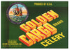 Golden Cargo Brand Vintage Vegetable Crate Label, Celery
