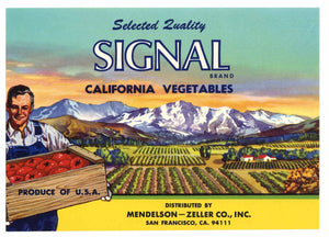 Signal Brand Vintage Vegetable Crate Label