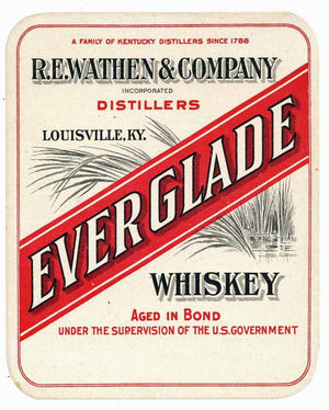 Everglade Brand Vintage Louisville Kentucky Whiskey Label