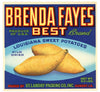 Brenda Fayes Best Brand Vintage Sunset Louisiana Yam Crate Label