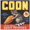 Coon Brand Vintage Leonville Louisiana Yam Crate Label