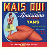 Mais Oui Brand Vintage Sunset Louisiana Yam Crate Label