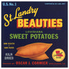 St. Landry Brand Vintage Opelousas Louisiana Yam Crate Label, kiln dried