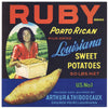 Ruby Brand Vintage Church Point Louisiana Yam Crate Label