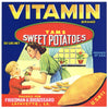 Vitamin Brand Vintage Lafayette Louisiana Yam Crate Label