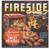 Fireside Brand Vintage Leonville Louisiana Yam Crate Label, hole